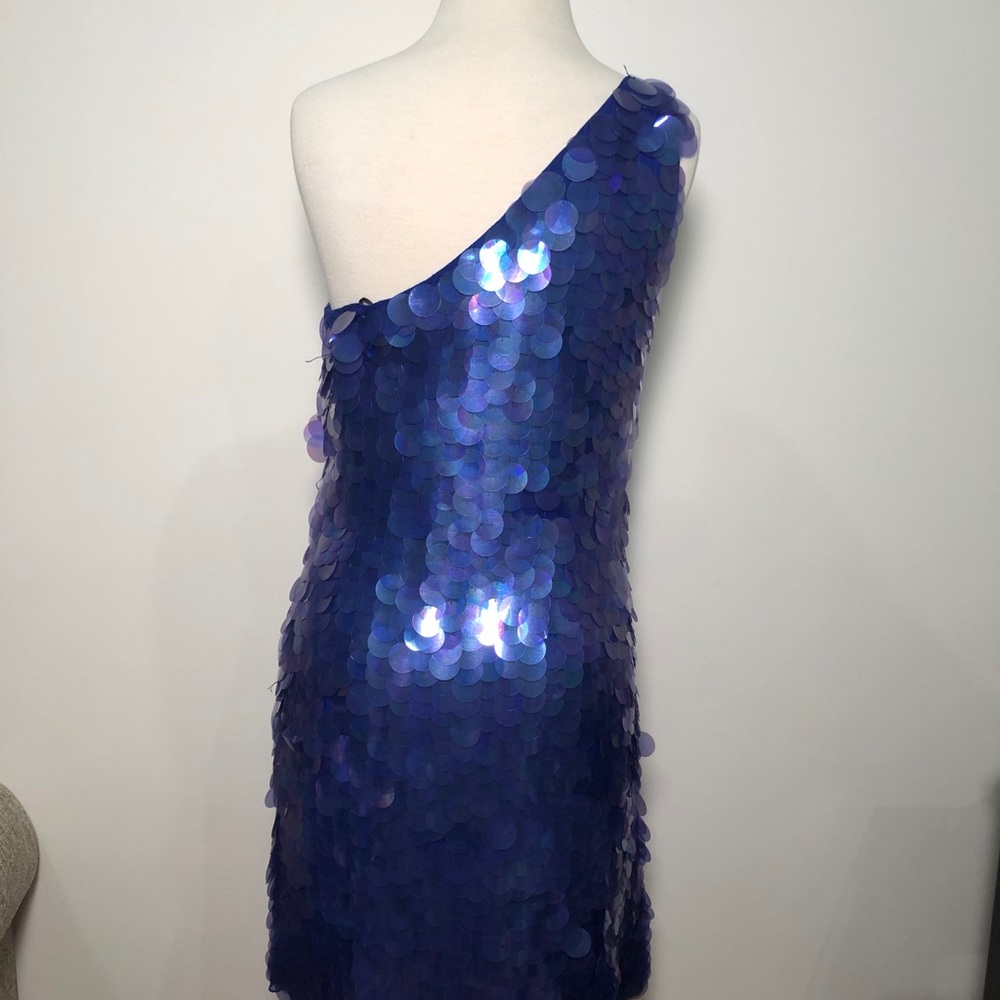 Adrianna Papell one shoulder disco dress - Picture 4 of 7